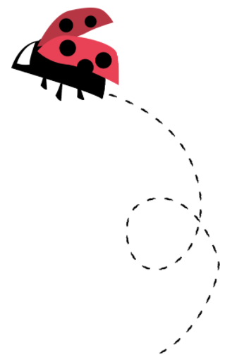 illustrierter fliegender Marienkäfer