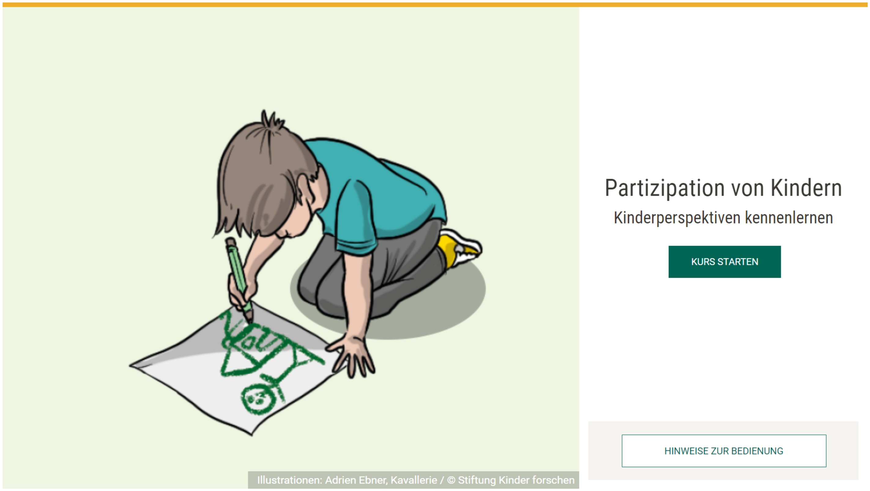 Titelbild Online-Kurs Partizipation von Kindern