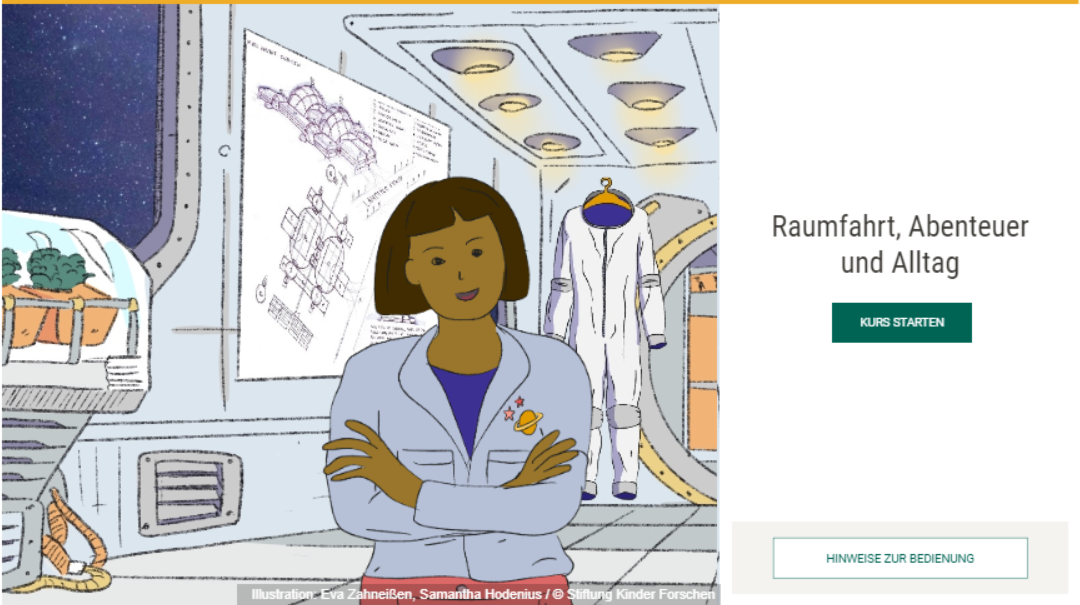 Titelbild Online-Kurs Raumfahrt, Abenteuer und Alltag